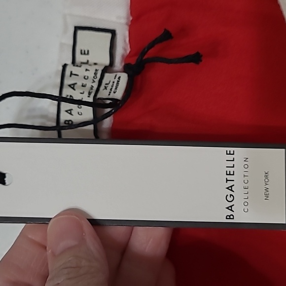 NWT Bagatelle Collection Red Linen Blend Faux Wrap Skirt With White Trim size XL - Picture 5 of 10